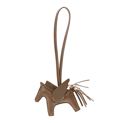 Hermes Milo Lambskin Grigri Rodeo Pegase Horse Bag Charm PM Etoupe 1 of 5
