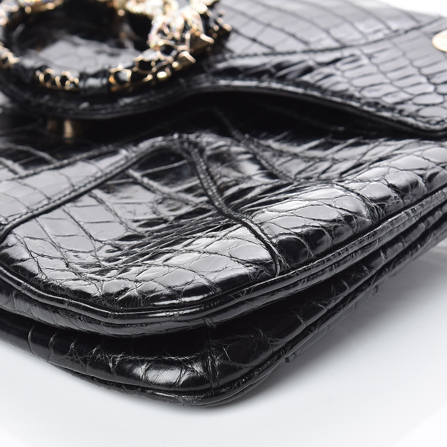 Gucci Crocodile Tom Ford Jeweled Dragon Bag Black 12 of 12