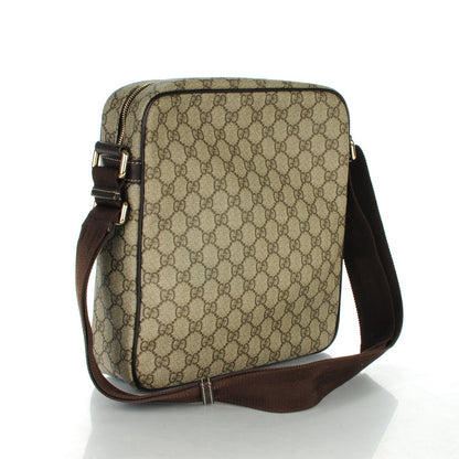 Gucci GG Plus Monogram Selleria Calfskin Medium Messenger Bag Beige Ebony Cocoa Dark Chocolate 3 of 7