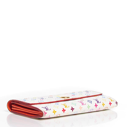 Louis Vuitton Monogram Multicolor Sarah Wallet White Orange 4 of 7