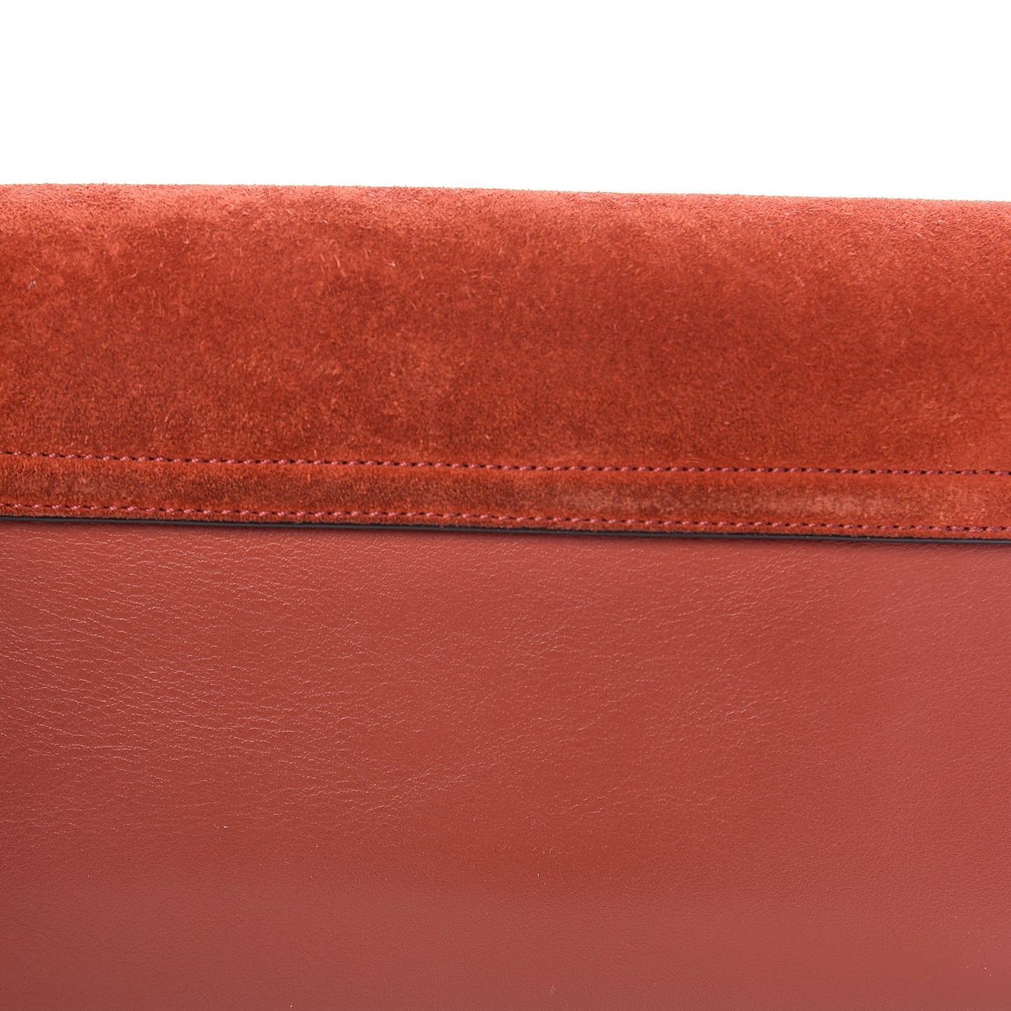 Suede Calfskin Small Faye Shoulder Bag Terracotta Red