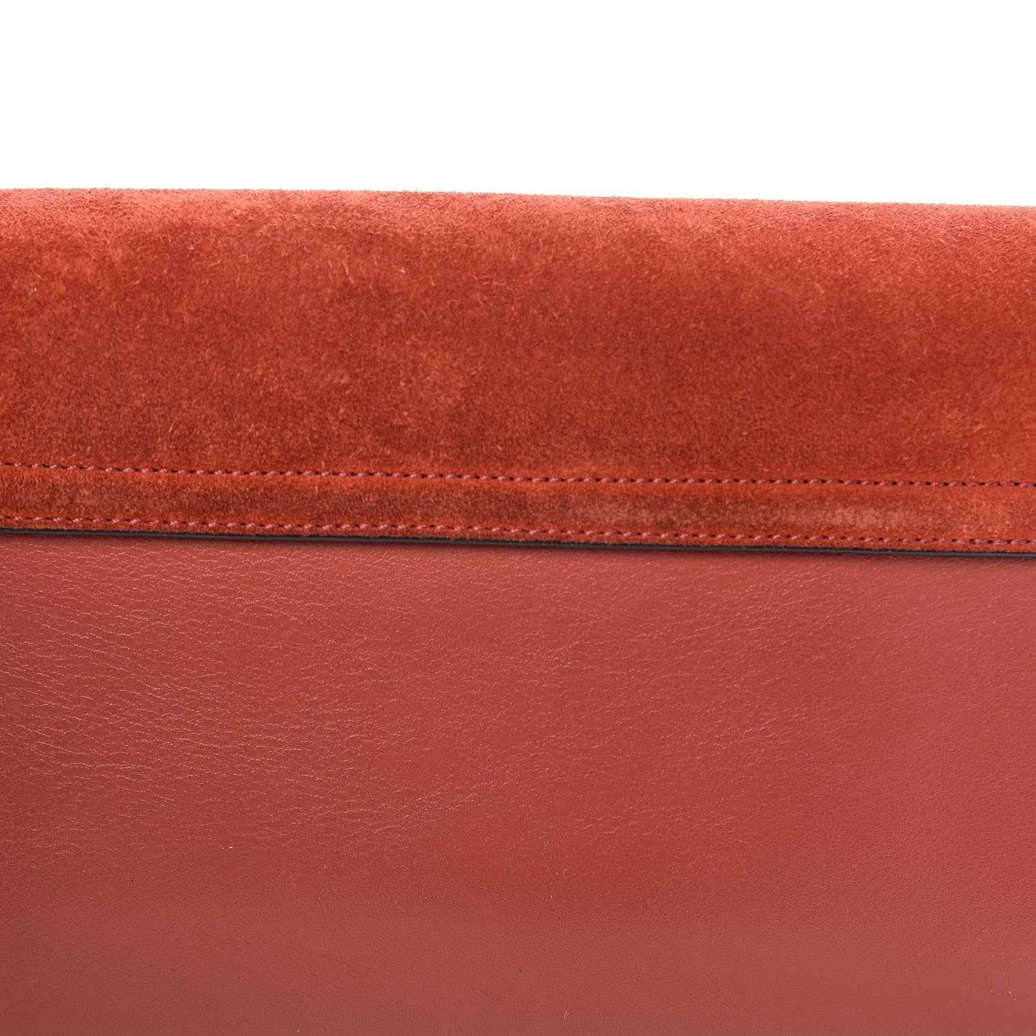 Chloe Suede Calfskin Small Faye Shoulder Bag Terracotta Red 11 of 12