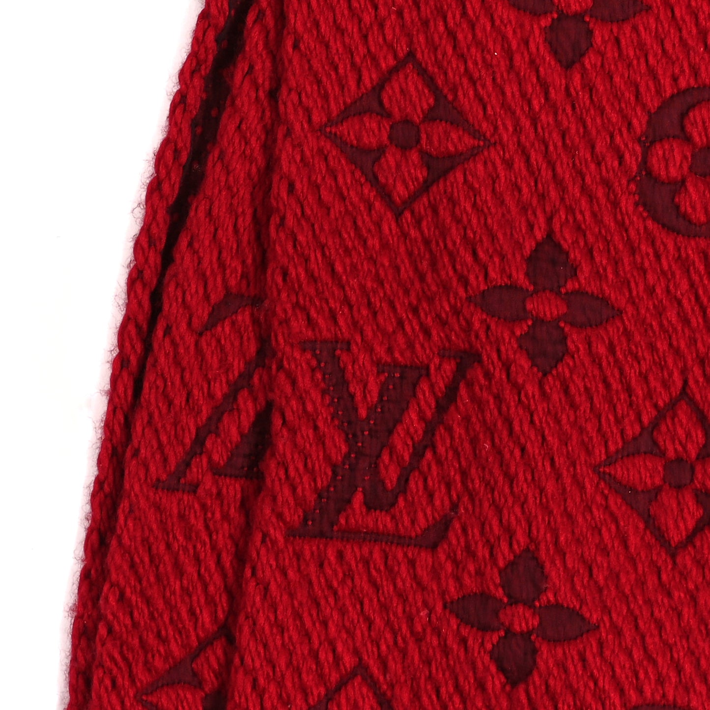 Wool Silk Logomania Scarf Rubis