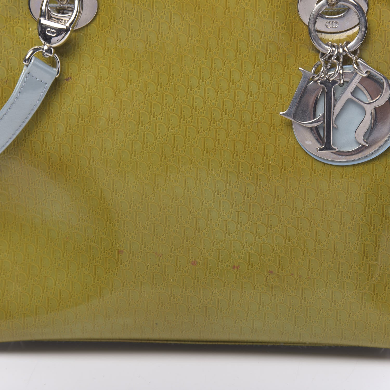 Christian Dior Patent Diorissimo Medium Bi-Color Lady Dior Green Blue 10 of 18