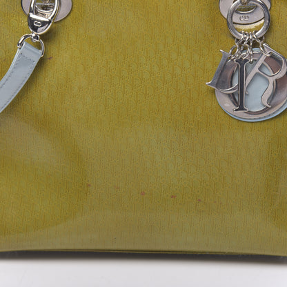 Christian Dior Patent Diorissimo Medium Bi-Color Lady Dior Green Blue 10 of 18