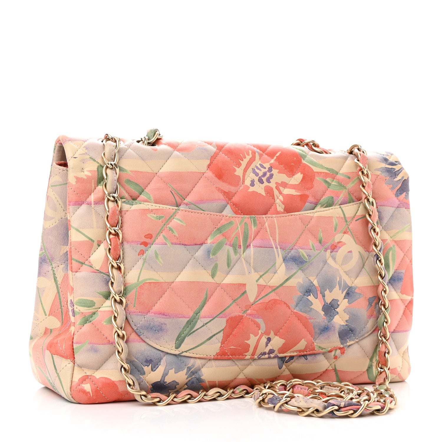 Chanel Lambskin Quilted Floral Jumbo Single Flap Multicolor 2 of 10