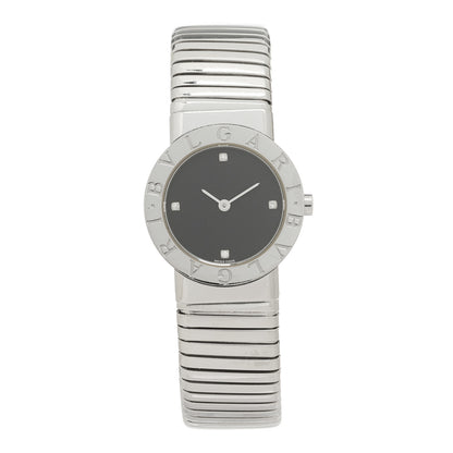 Bulgari Stainless Steel Diamond 26mm Tubogas Quartz Watch Black 1 of 4