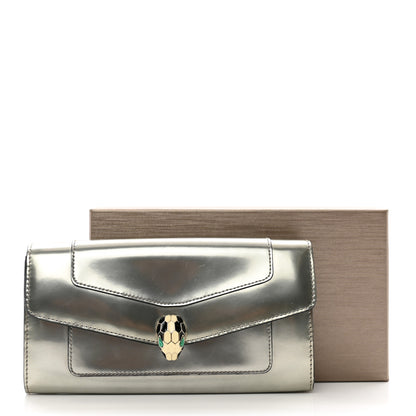 Bulgari Metallic Calfskin Serpenti Forever Wallet Silver 10 of 10