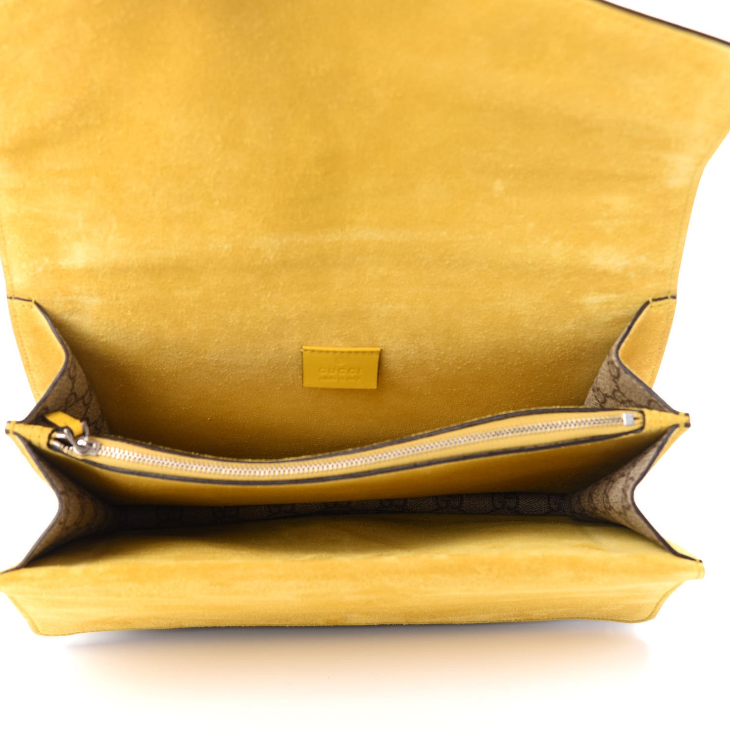 GG Supreme Monogram Crystal Bow Embroidered Medium Dionysus Shoulder Bag Yellow
