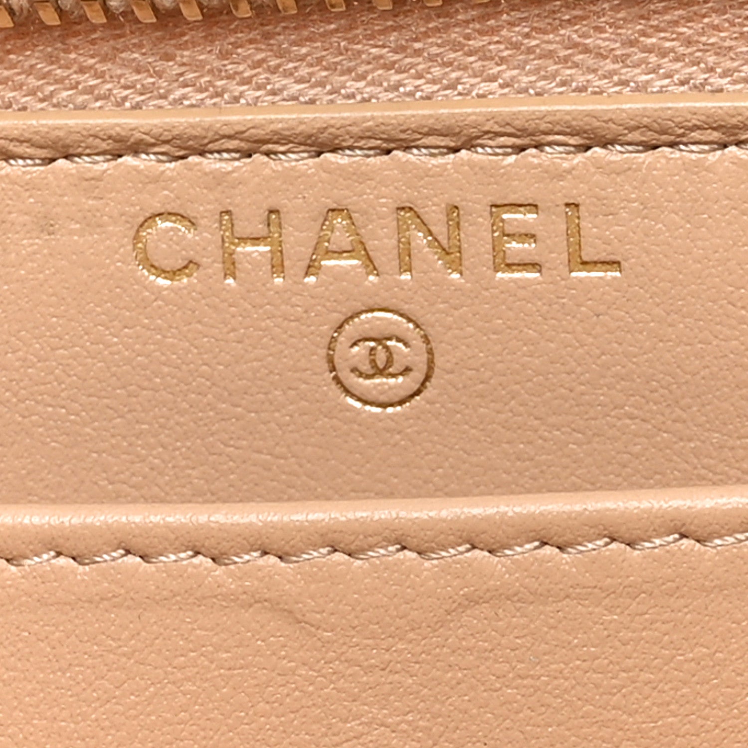 Chanel Caviar Studded Deauville Large Zip Around Wallet Beige 6 of 12