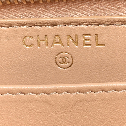 Chanel Caviar Studded Deauville Large Zip Around Wallet Beige 6 of 12