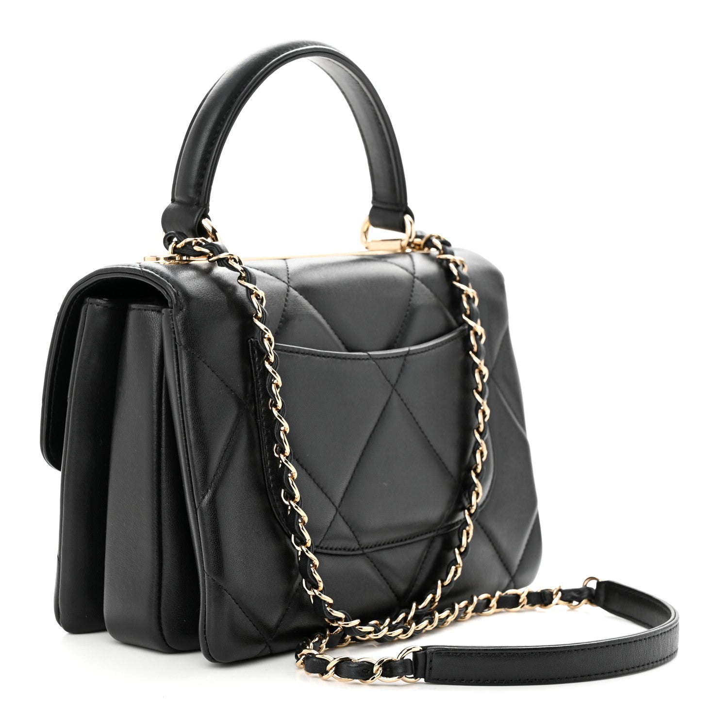 Chanel Lambskin Quilted Small Trendy CC Top Handle Flap Black 3 of 10