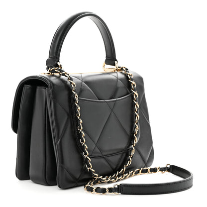 Chanel Lambskin Quilted Small Trendy CC Top Handle Flap Black 3 of 10