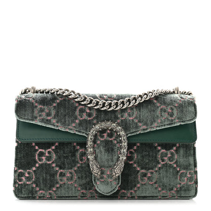 Gucci Velvet Moon Calfskin Crystal GG Monogram Small Dionysus Shoulder Bag Avio Dusty Pink Black Diamond 1 of 10