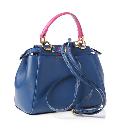 Fendi Nappa Colorblock Mini Peekaboo Iconic Satchel Iris Magenta Bubblegum 3 of 13