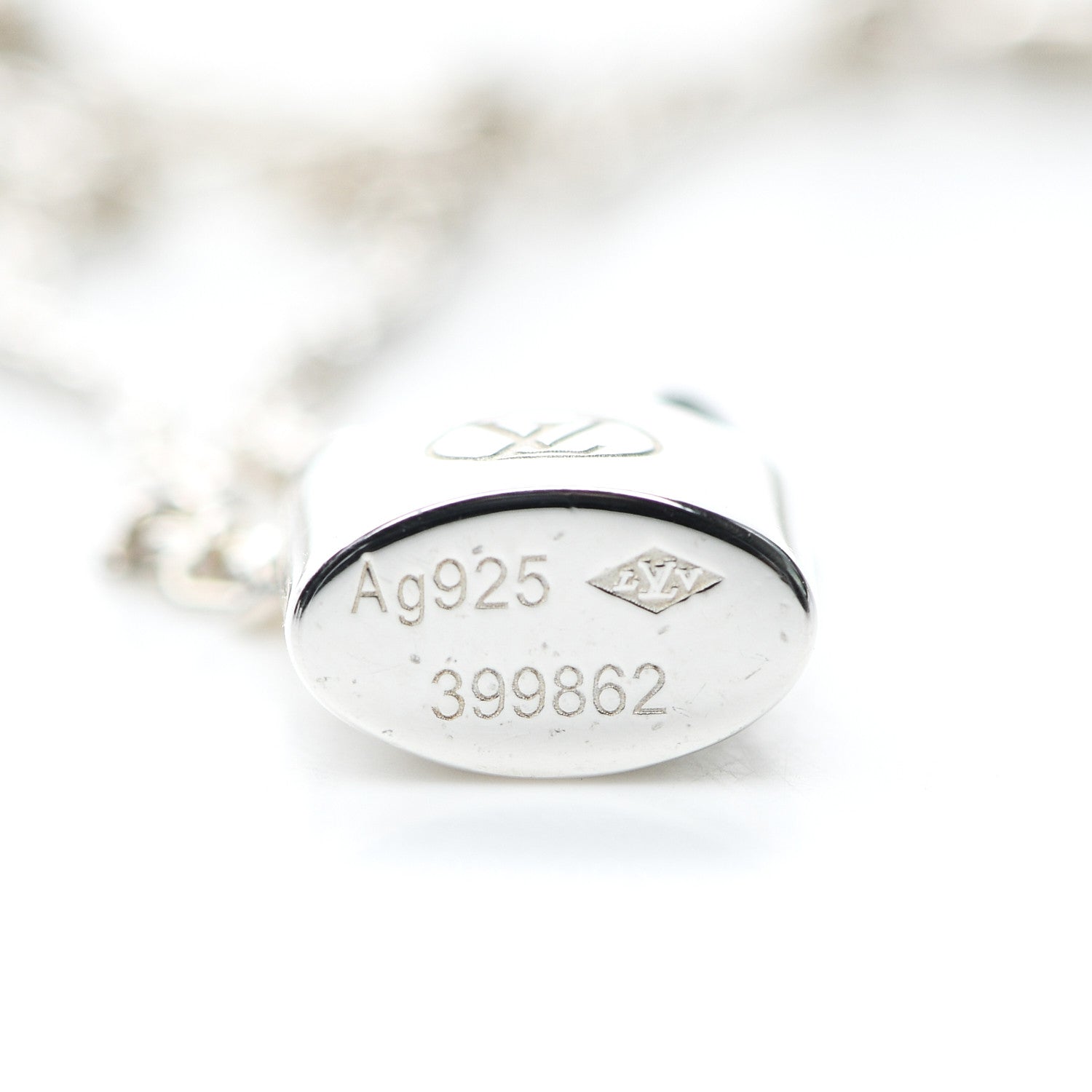Louis Vuitton Sterling Silver Lockit Necklace 4 of 5