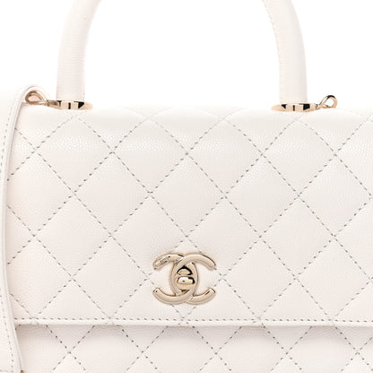 Chanel Caviar Quilted Mini Coco Handle Flap White 8 of 12