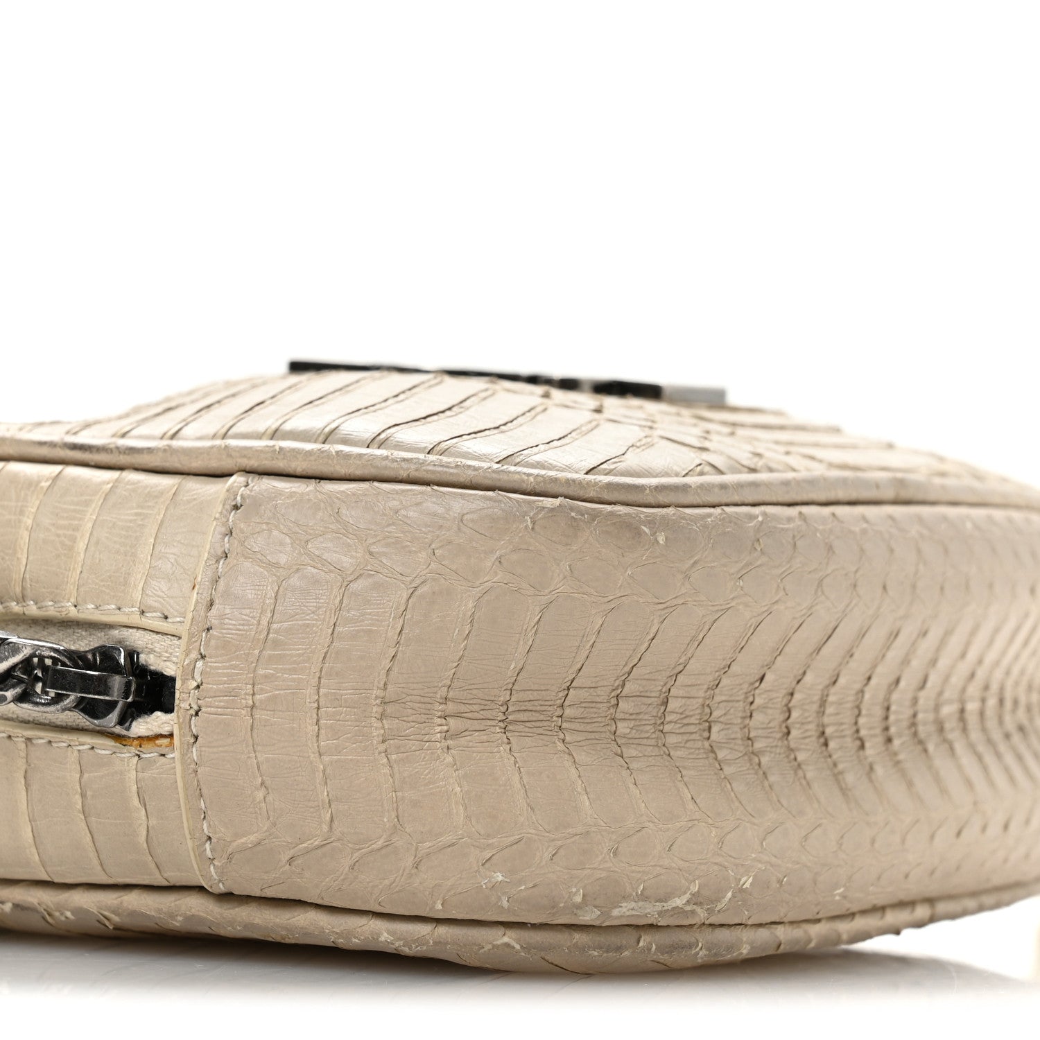 Saint Laurent Snakeskin Monogram Blogger Bag Light Cream 9 of 12