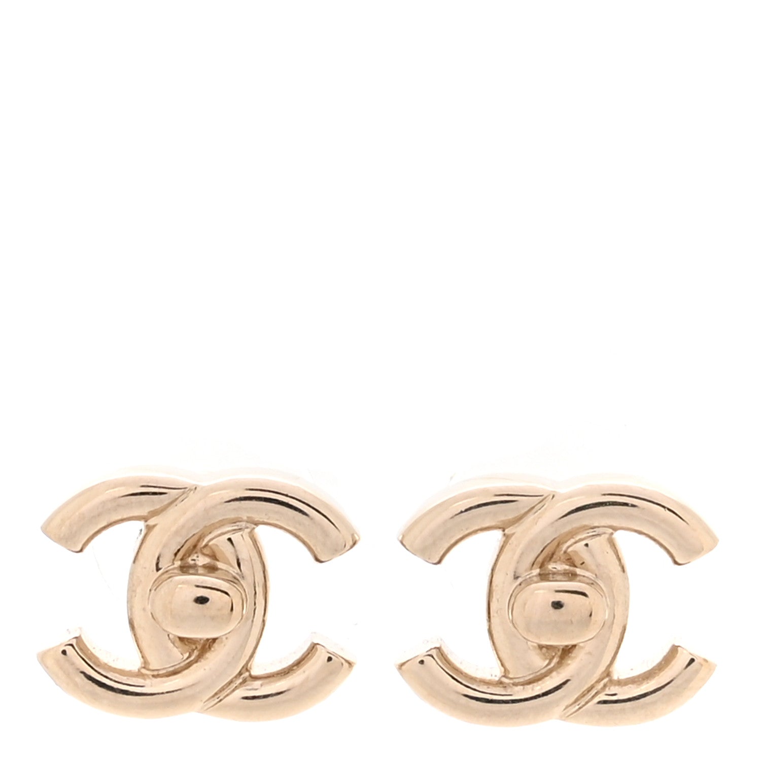 Chanel Metal CC Turnlock Earrings Gold 2 of 6