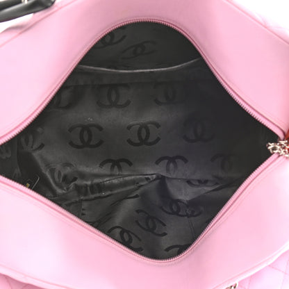 Chanel Calfskin Quilted Large Cambon Multipocket Reporter Pink Black 4 of 10