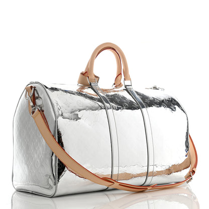 Louis Vuitton Monogram Mirror Keepall Bandouliere 50 Silver 2 of 7