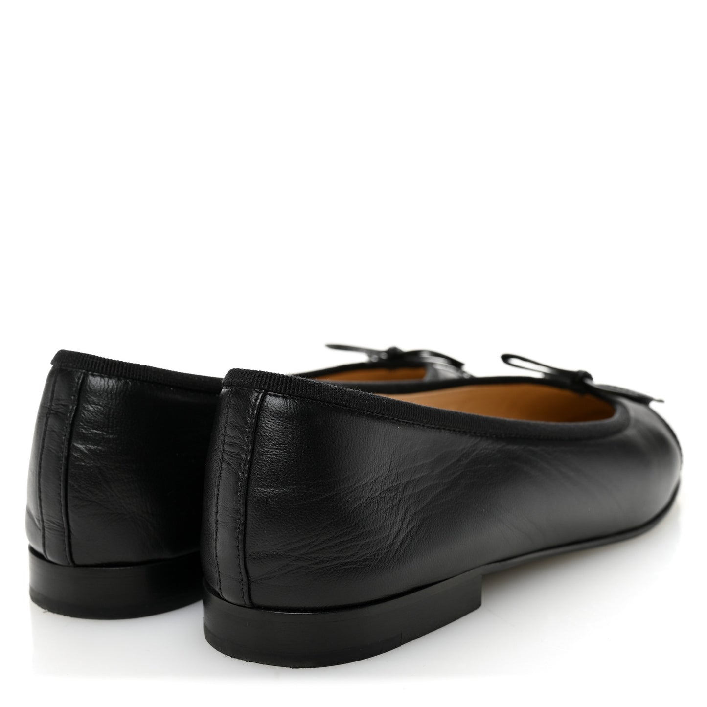 Lambskin Patent Cap Toe CC Ballerina Flats 37.5 Black