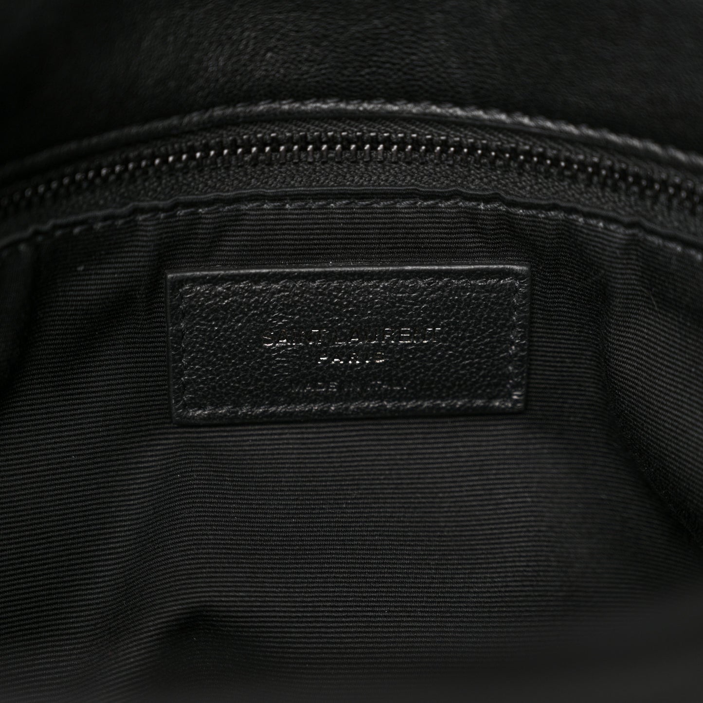 Lambskin Quilted Monogram Monochrome Medium Loulou Puffer Chain Satchel Black