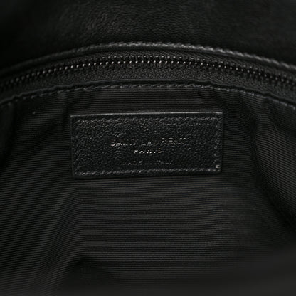 Saint Laurent Lambskin Quilted Monogram Monochrome Medium Loulou Puffer Chain Satchel Black 6 of 13