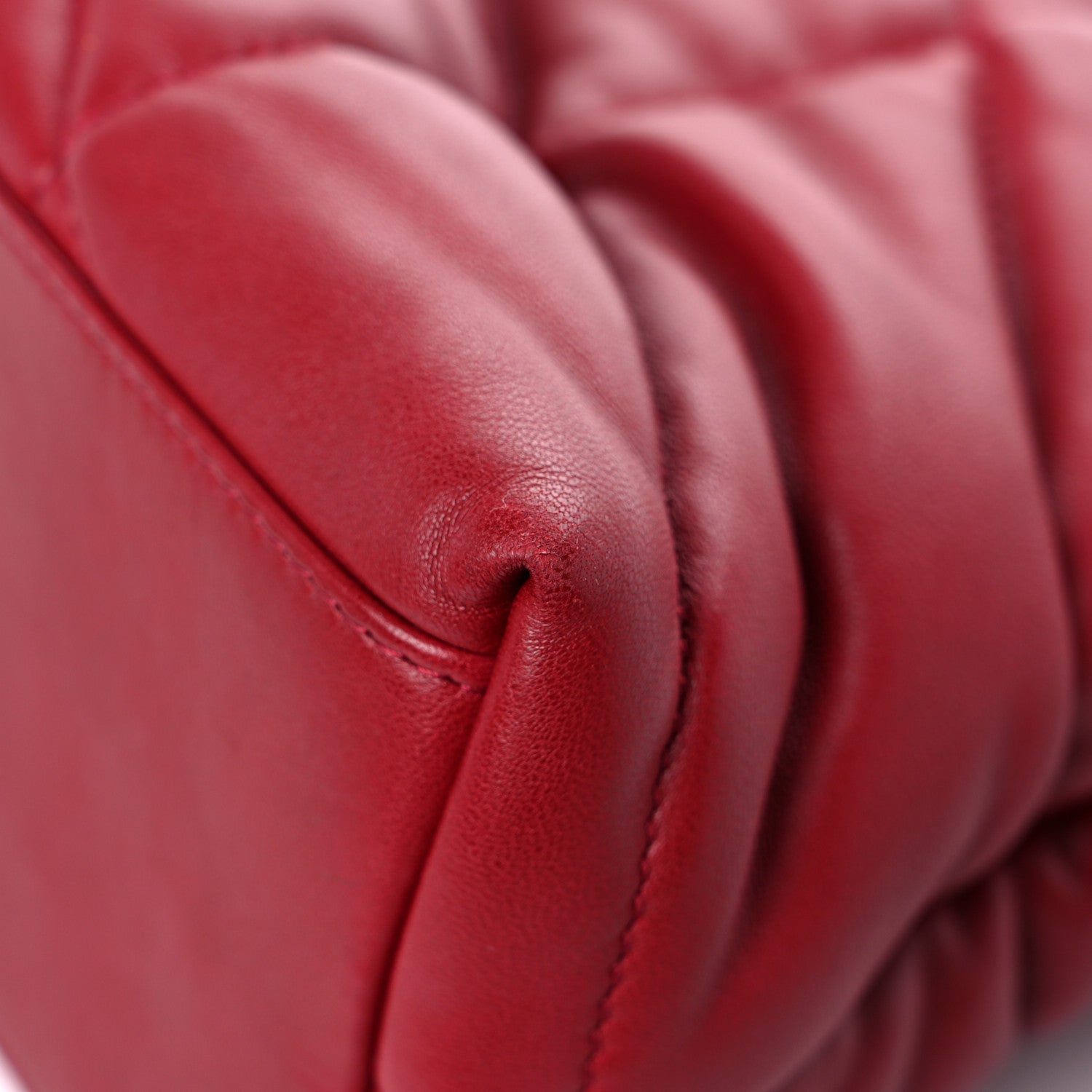 Saint Laurent Lambskin Quilted Small Loulou Puffer Monogram Chain Satchel Red 10 of 12