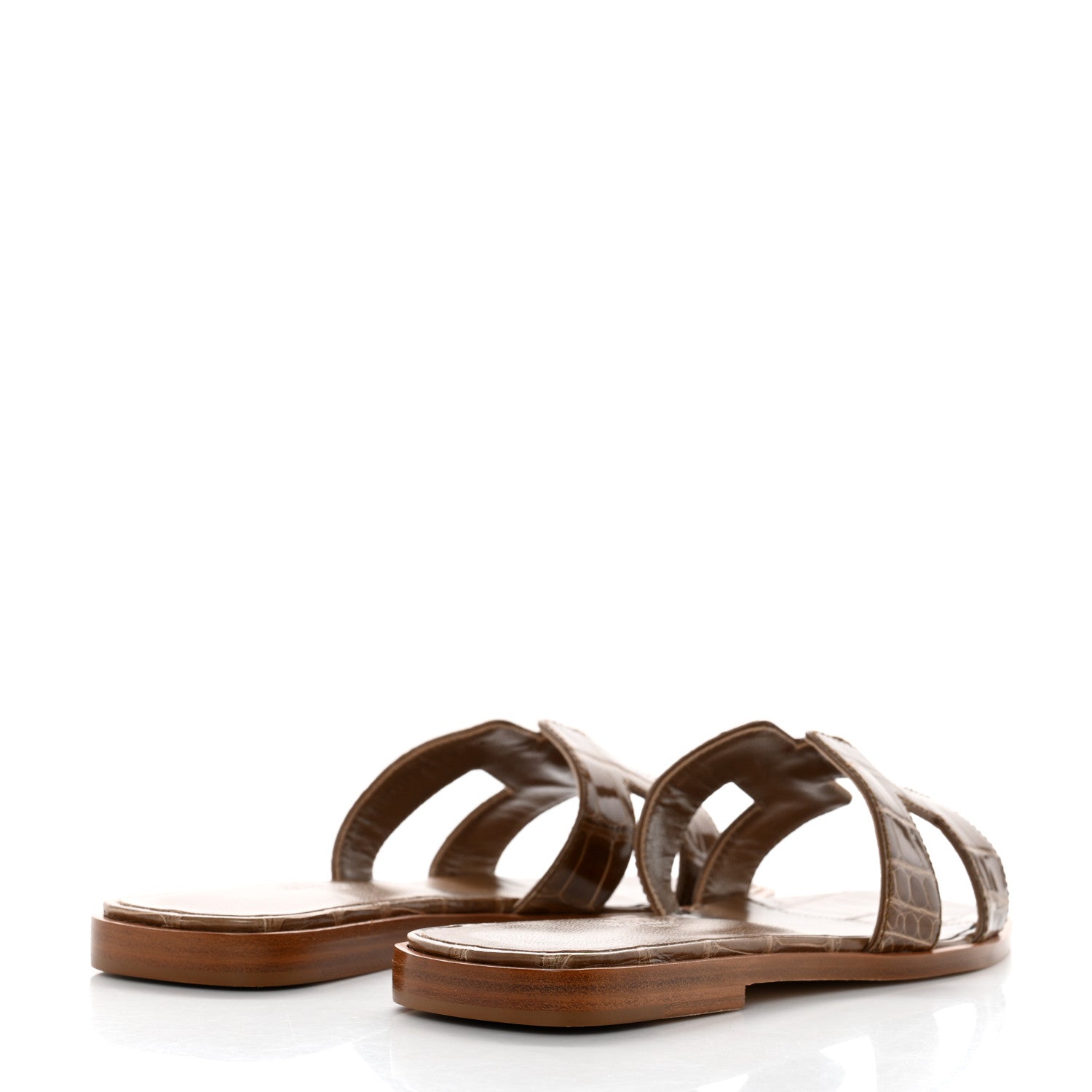 Hermes Shiny Alligator Oran Sandals 35 Ficelle 4 of 9