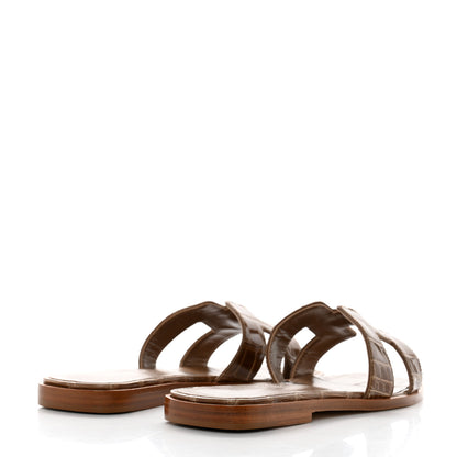 Hermes Shiny Alligator Oran Sandals 35 Ficelle 4 of 9