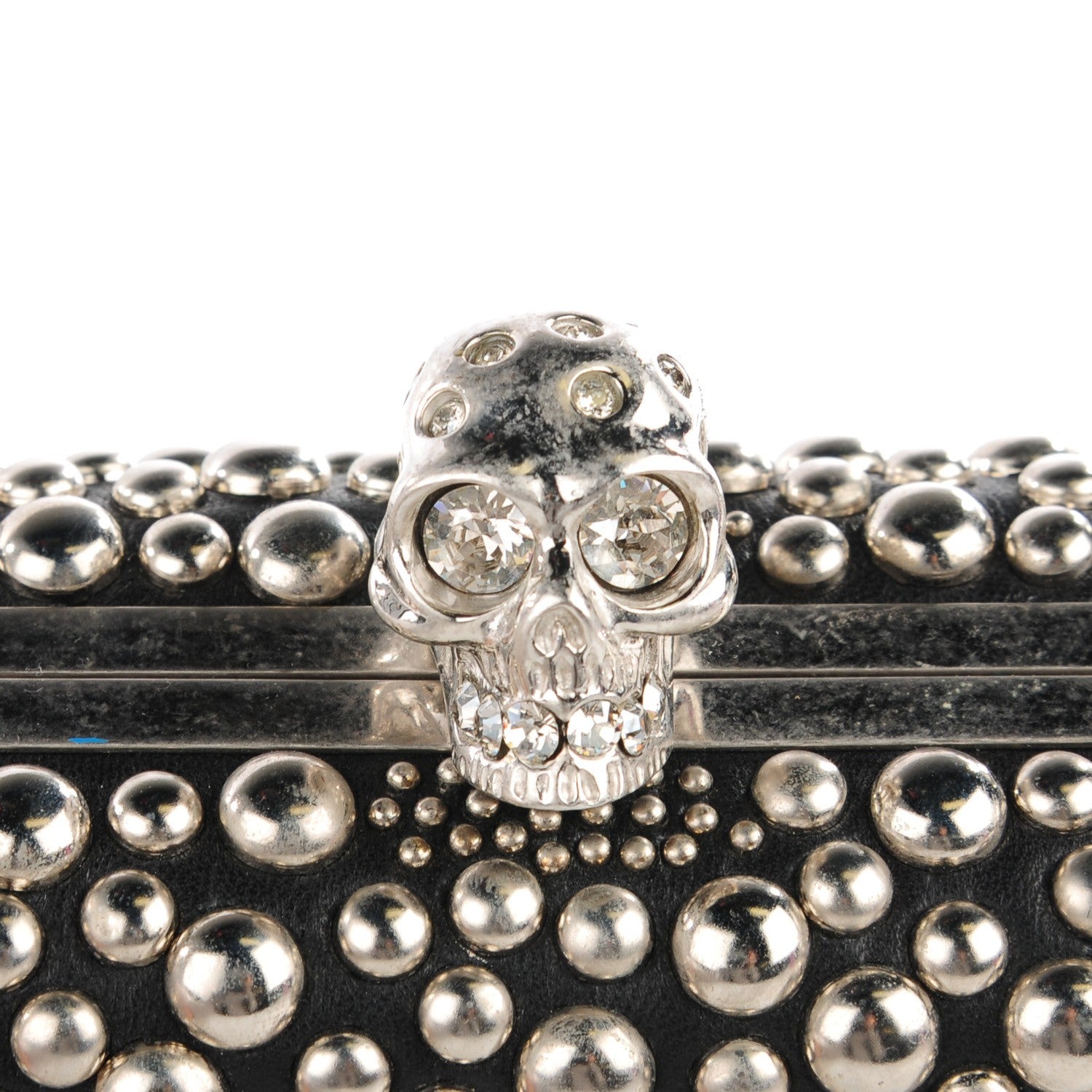 Alexander McQueen Nappa Studded Skull Box Clutch Black 6 of 8