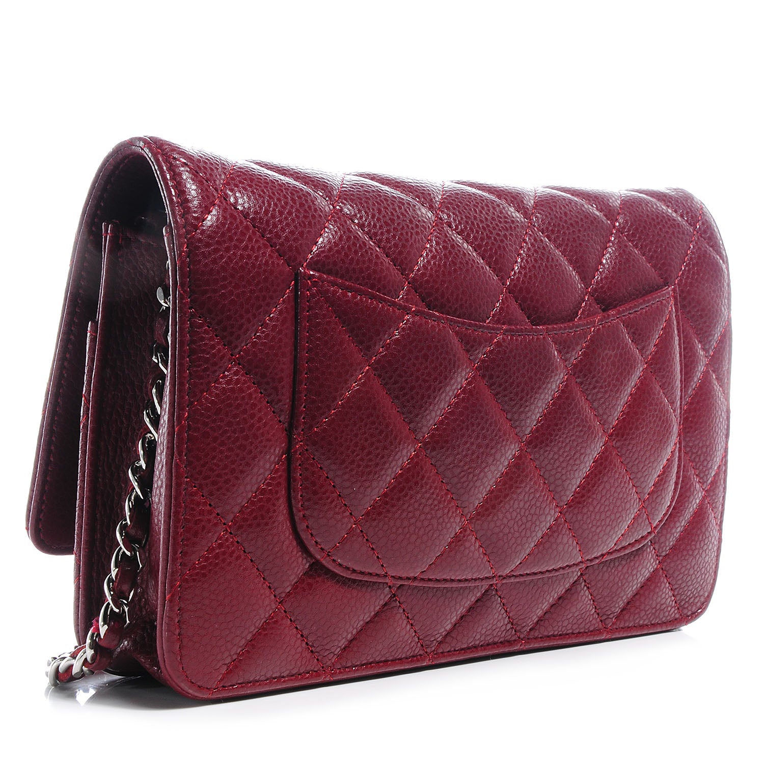 Chanel Caviar Quilted Wallet on Chain WOC Red 3 of 9