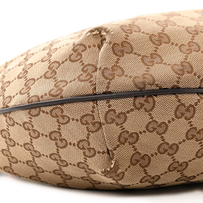 Gucci Monogram Web Medium Half Moon Hobo Dark Brown 9 of 20