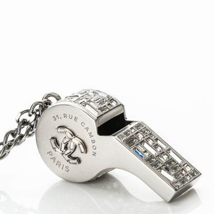Chanel Crystal CC Whistle Pendant Necklace 4 of 8