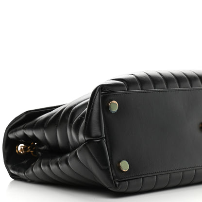 Saint Laurent Calfskin Y Quilted Monogram Large Loulou Chain Satchel Black 8 of 11