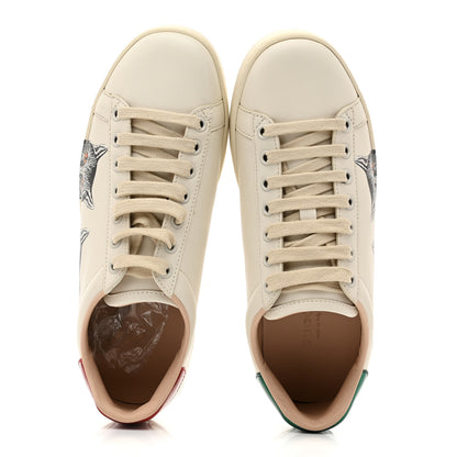 Gucci Calfskin Mystic Cat Print Womens Ace Sneakers 35.5 White 2 of 10