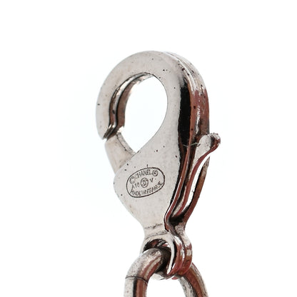 Chanel Crystal Pearl CC Long Necklace Silver 5 of 6