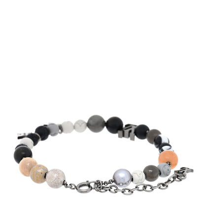Louis Vuitton Metal Resin Opal LV Beads Bracelet Black 2 of 3