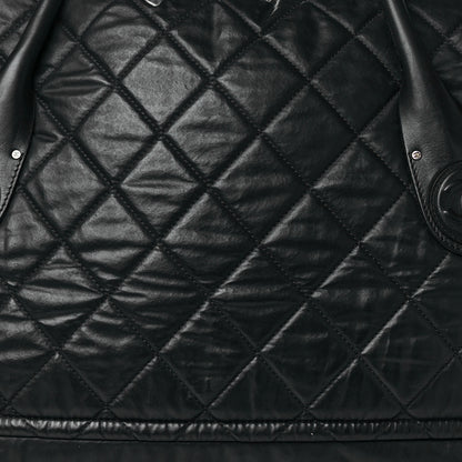 Chanel Coated Canvas Quilted Travel Bag Black 8 of 12