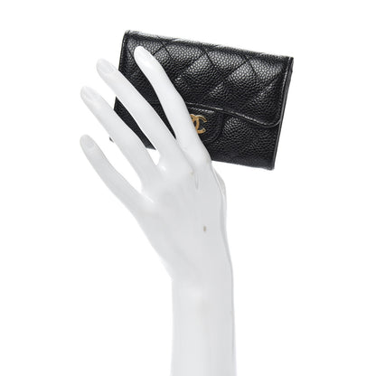 Chanel Caviar Quilted Flap Card Holder Wallet Black 2 of 8