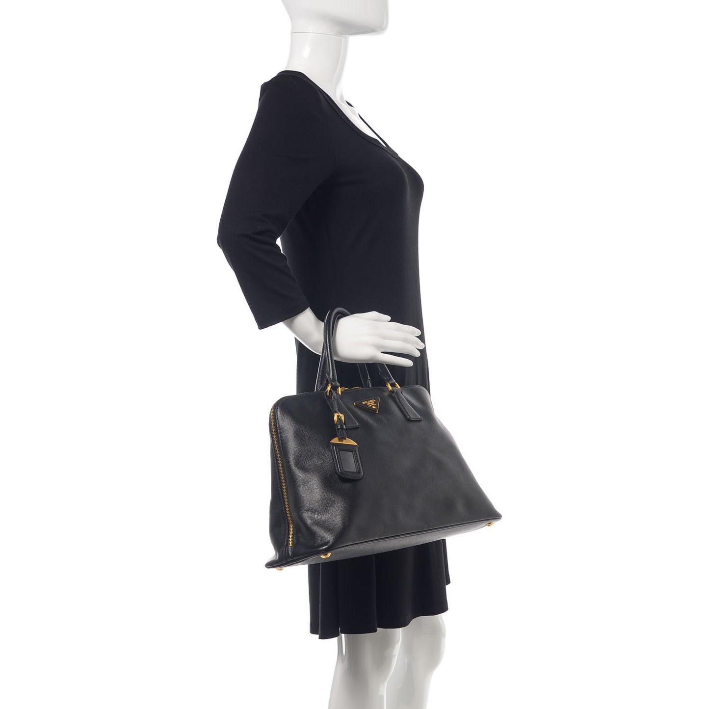 Saffiano Lux Large Promenade Tote Black