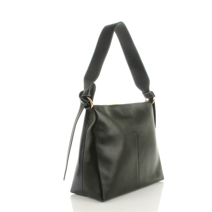 Celine Shiny Smooth Calfskin Zipped Twisted Cabas Navy Dark Green 3 of 7