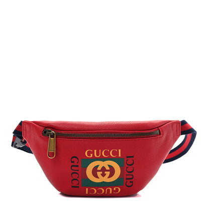 Gucci Grained Calfskin Small Logo Belt Bag Hibiscus Red 1 of 9