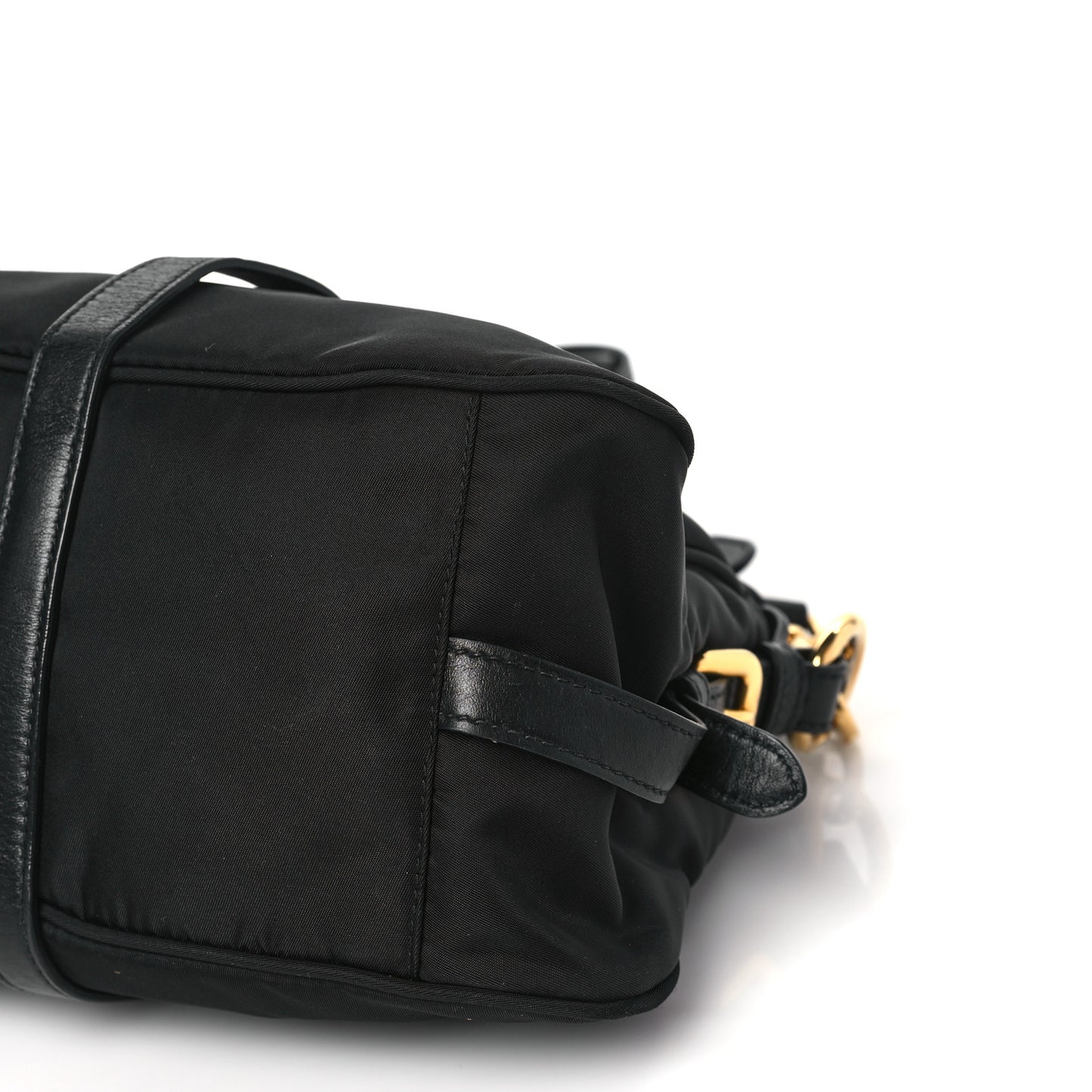 Tessuto Nylon Soft Calfskin Shopping Satchel Black