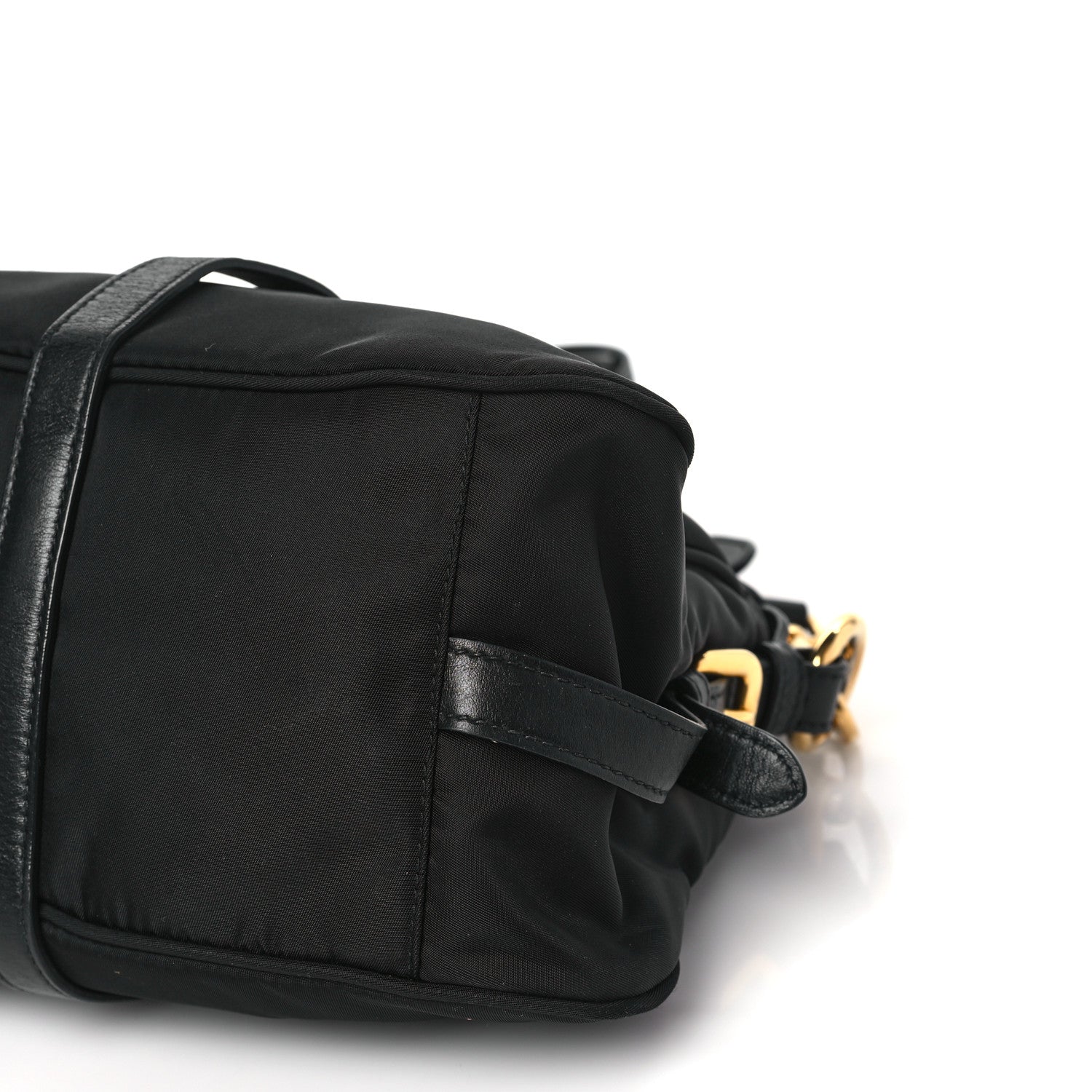 Prada Tessuto Nylon Soft Calfskin Shopping Satchel Black 8 of 9