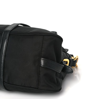 Prada Tessuto Nylon Soft Calfskin Shopping Satchel Black 8 of 9