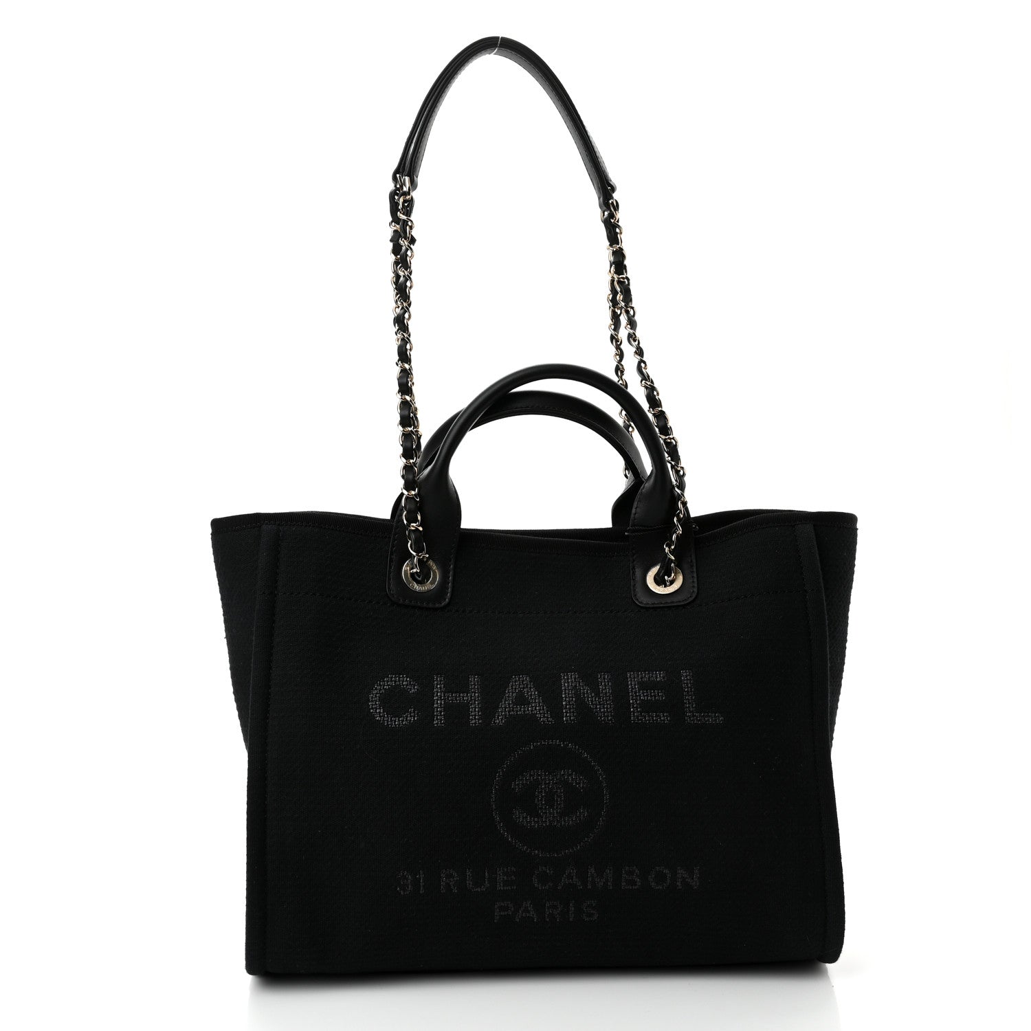 Chanel Mixed Fibers Small Deauville Tote Black 3 of 12