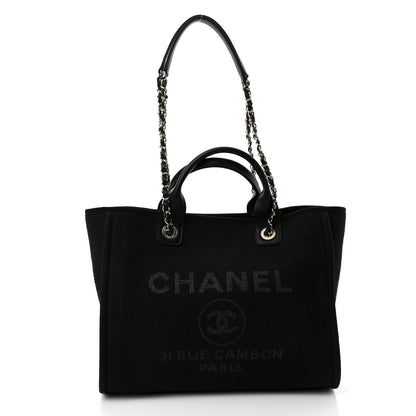 Chanel Mixed Fibers Small Deauville Tote Black 3 of 12