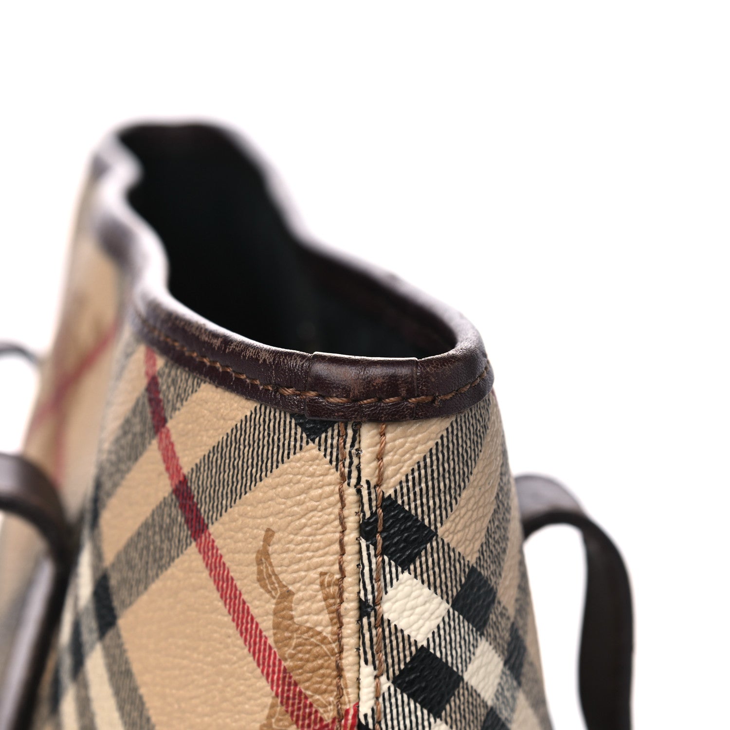Burberry Haymarket Check Studded Large Tote Chocolate 17 of 19